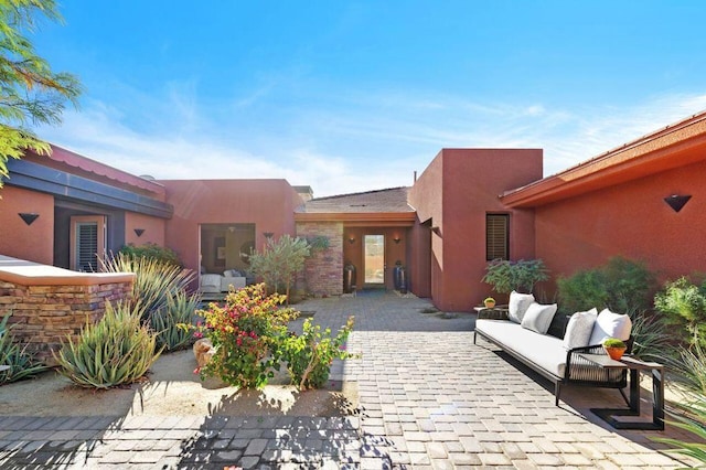 view of patio with an outdoor hangout area