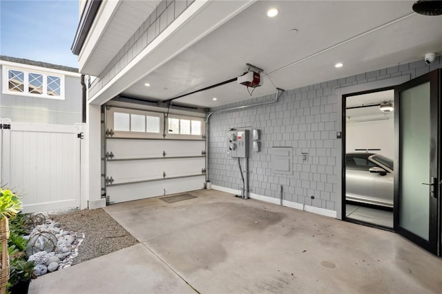 garage featuring a garage door opener