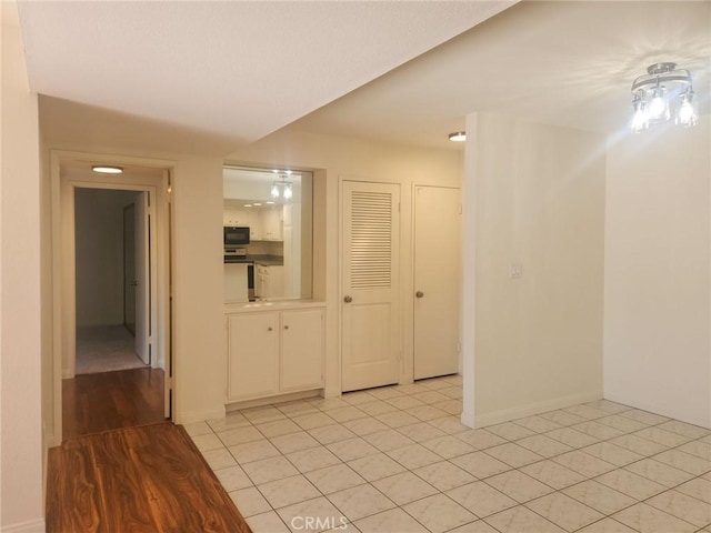 interior space featuring light tile patterned floors