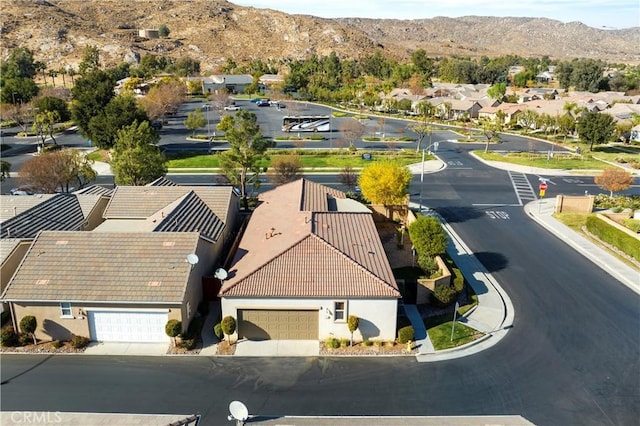 aerial view with a mountain view