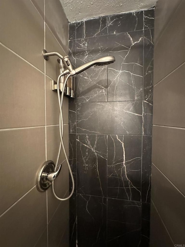 interior details with tiled shower