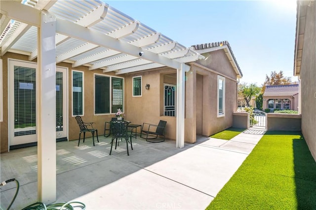 view of patio / terrace with a pergola