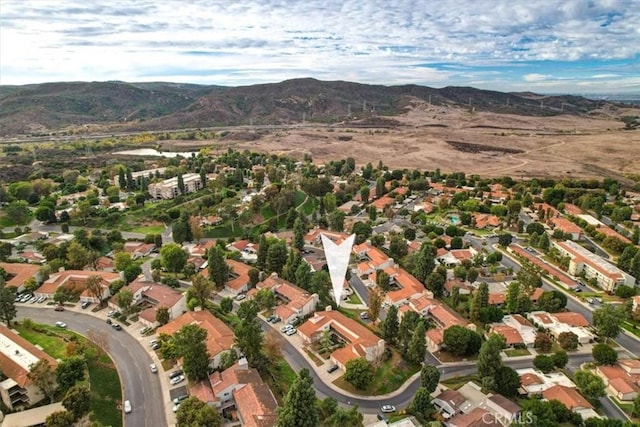 aerial view with a mountain view