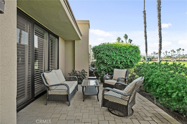 view of patio / terrace with an outdoor living space