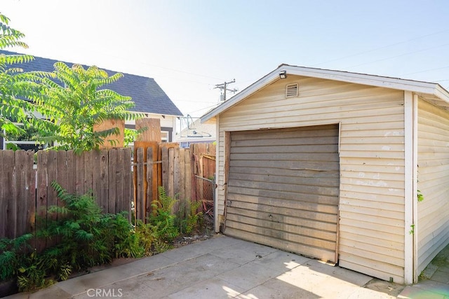 view of garage