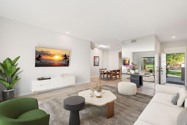 living room featuring wood-type flooring