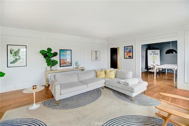 living room featuring hardwood / wood-style flooring