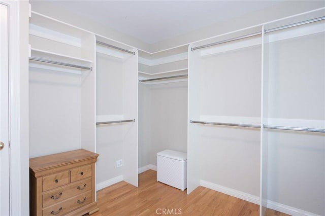 walk in closet featuring hardwood / wood-style floors