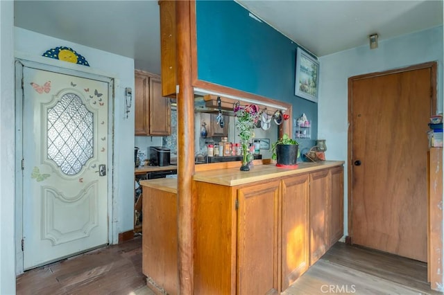 kitchen featuring hardwood / wood-style floors