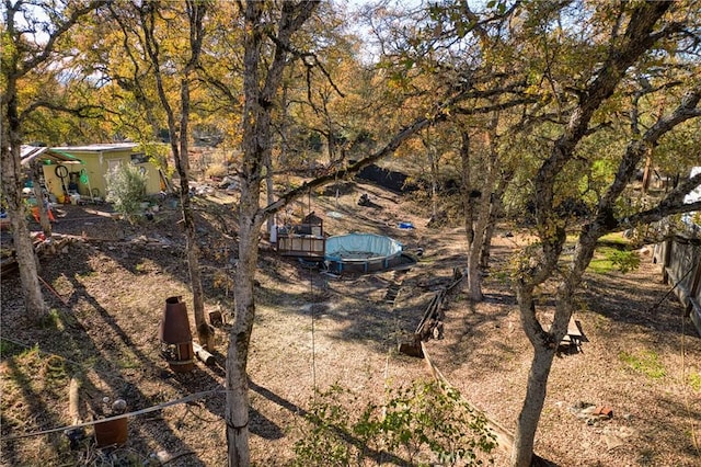 view of yard featuring a trampoline