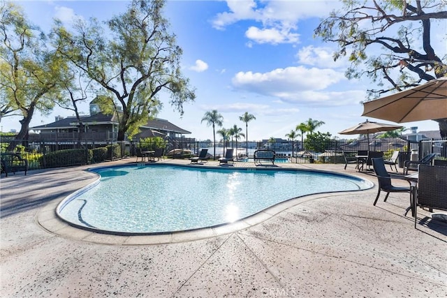 view of pool with a patio