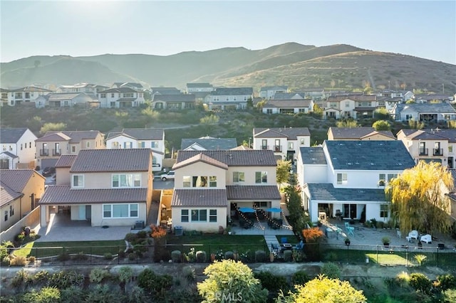 aerial view with a mountain view