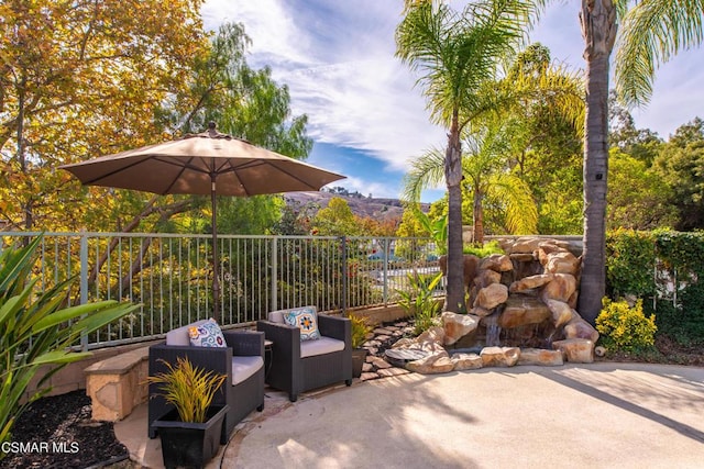 view of patio / terrace with an outdoor hangout area