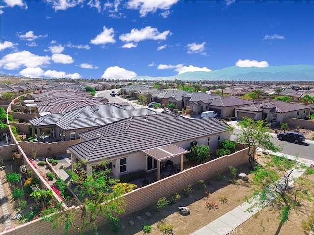 bird's eye view featuring a mountain view