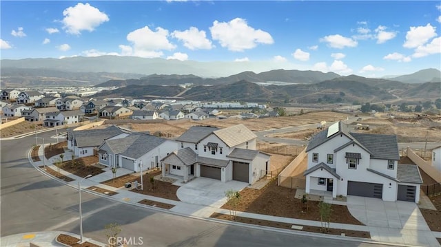 aerial view featuring a mountain view