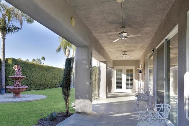 view of patio / terrace with ceiling fan