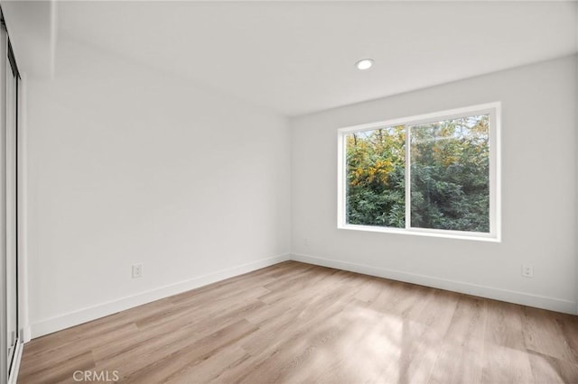 empty room featuring light wood-type flooring