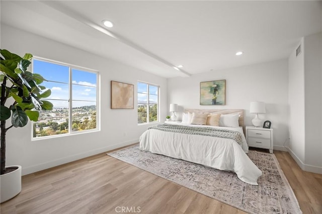 bedroom featuring light hardwood / wood-style flooring