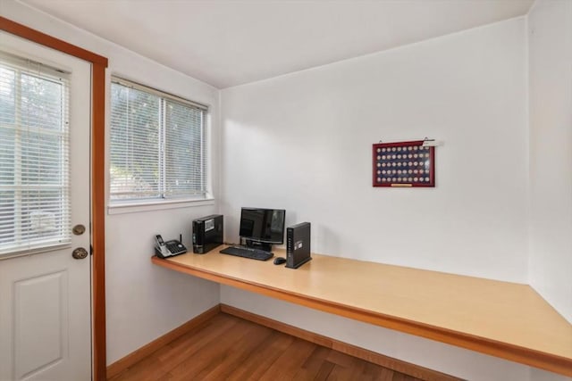 office featuring light hardwood / wood-style flooring