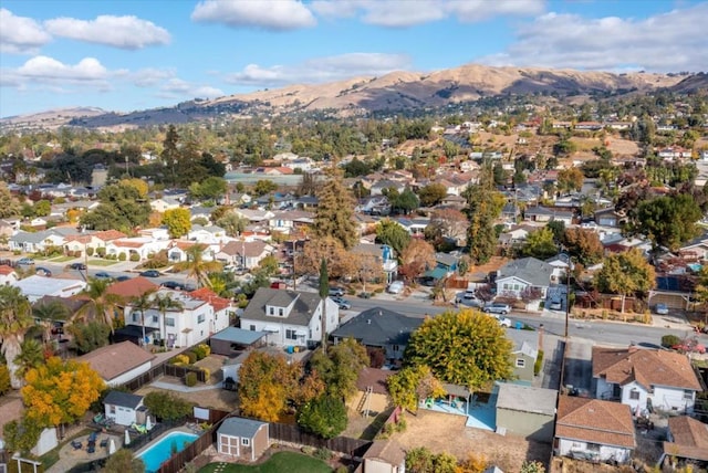 drone / aerial view with a mountain view