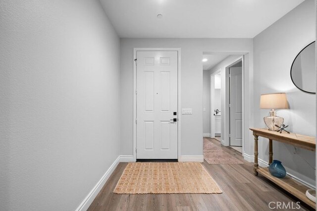 entrance foyer with hardwood / wood-style flooring