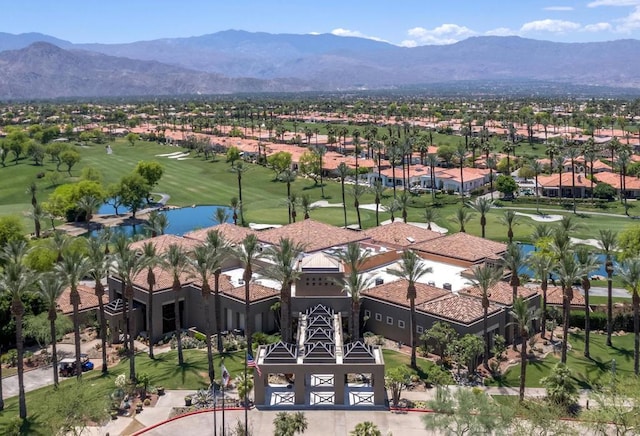 bird's eye view featuring a mountain view