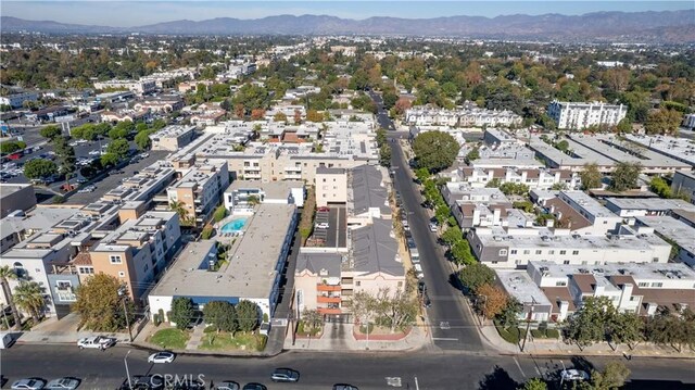 aerial view with a mountain view