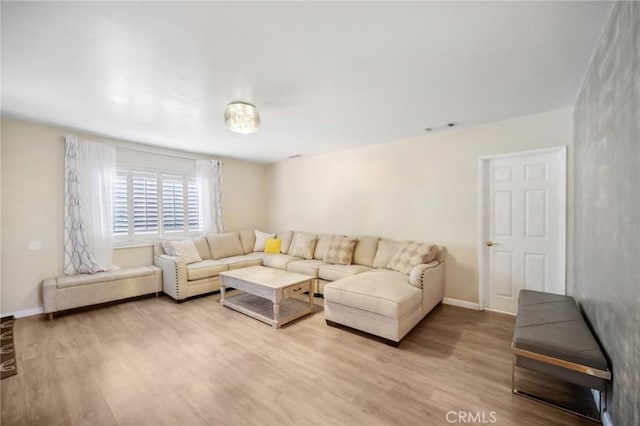 living room featuring light hardwood / wood-style floors