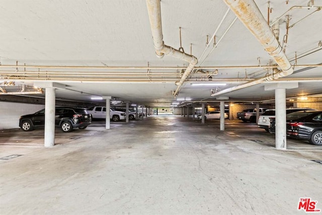 garage with a carport