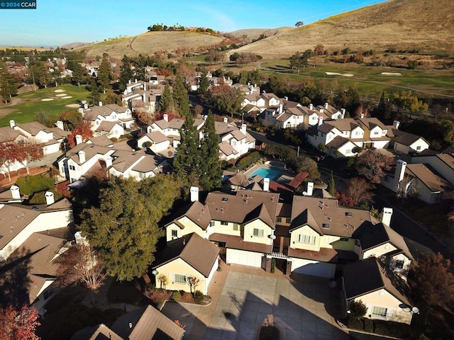 drone / aerial view with a mountain view