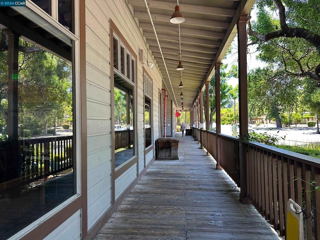 deck with a porch