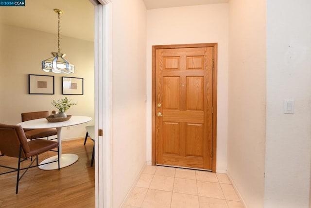 interior space featuring light tile patterned floors