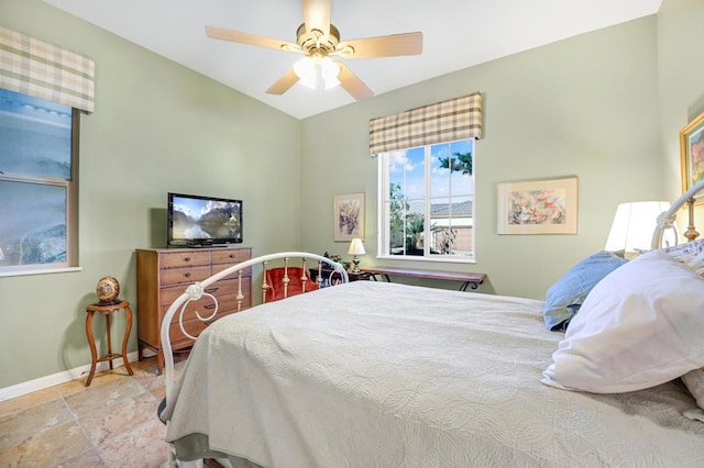 bedroom featuring ceiling fan