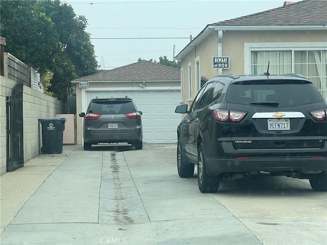 view of garage