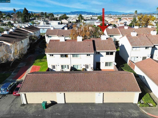 bird's eye view featuring a mountain view