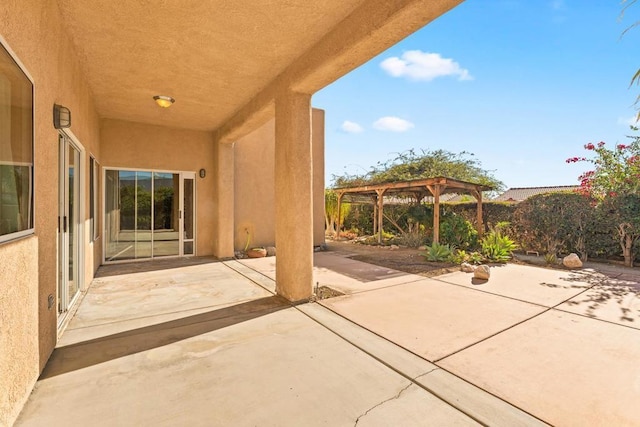 view of patio / terrace featuring a gazebo