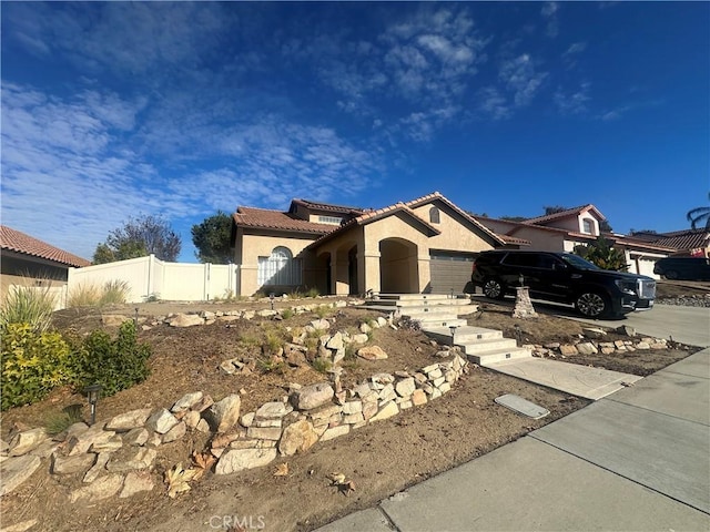 view of front of house with a garage