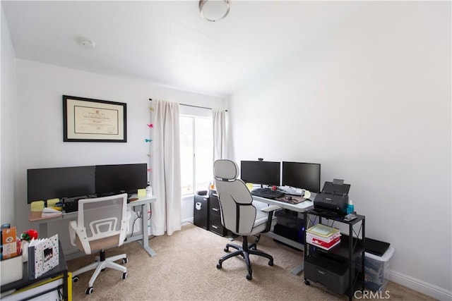 view of carpeted office