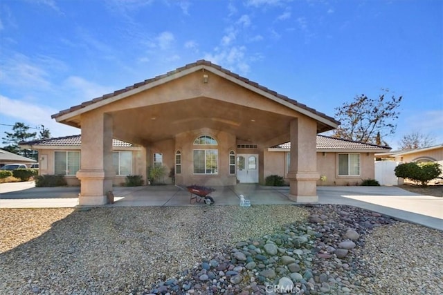 view of front of property with a patio