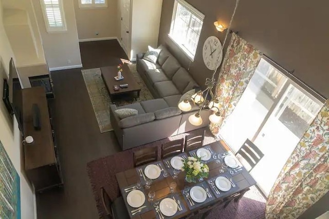 living room with plenty of natural light