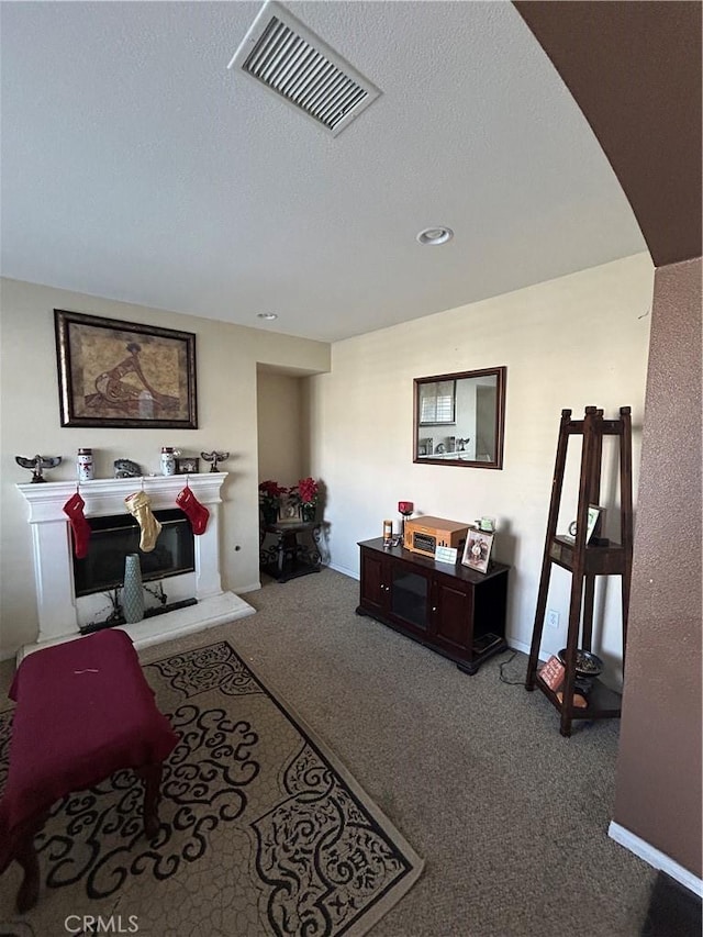 living room featuring carpet flooring