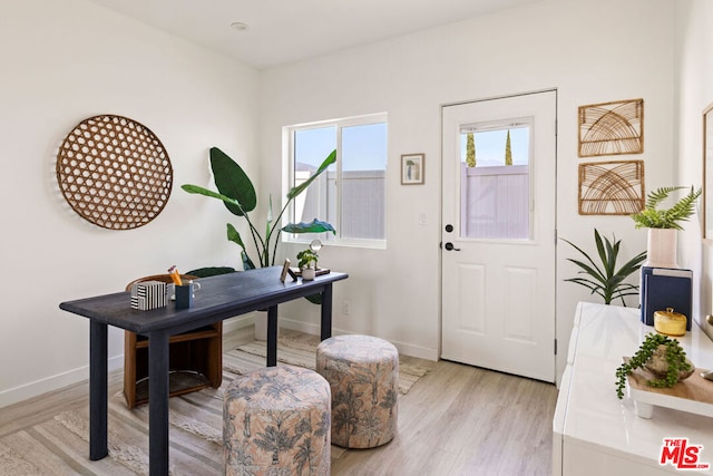 entryway with light hardwood / wood-style floors