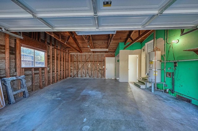 garage with water heater