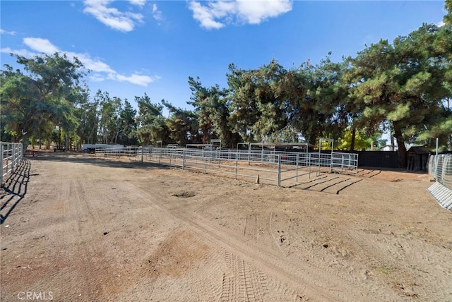 view of yard with a rural view