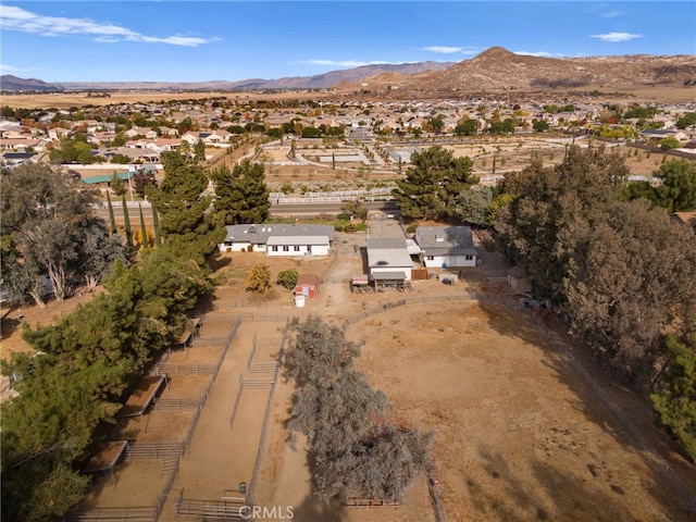 aerial view with a mountain view