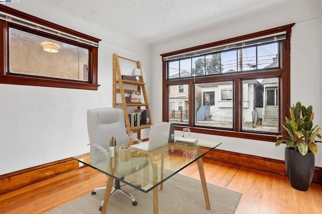 interior space with hardwood / wood-style floors