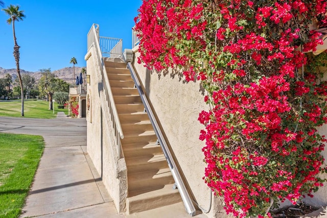 exterior space with a mountain view