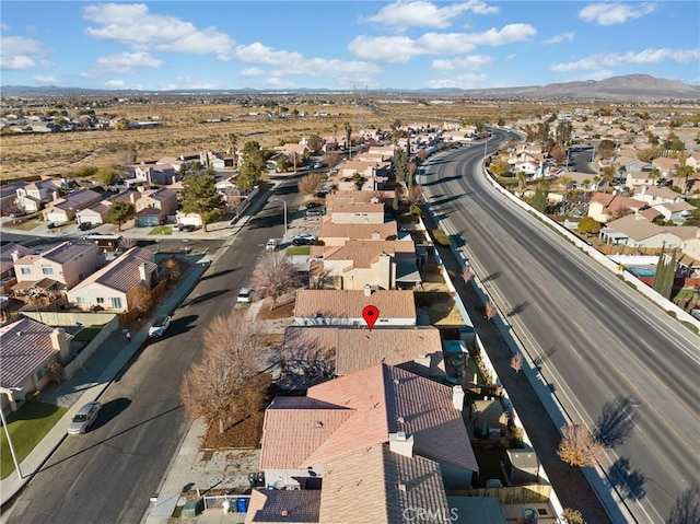 aerial view with a mountain view