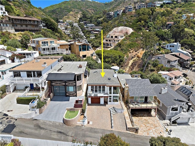 bird's eye view featuring a mountain view