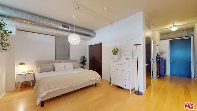 bedroom featuring wood-type flooring